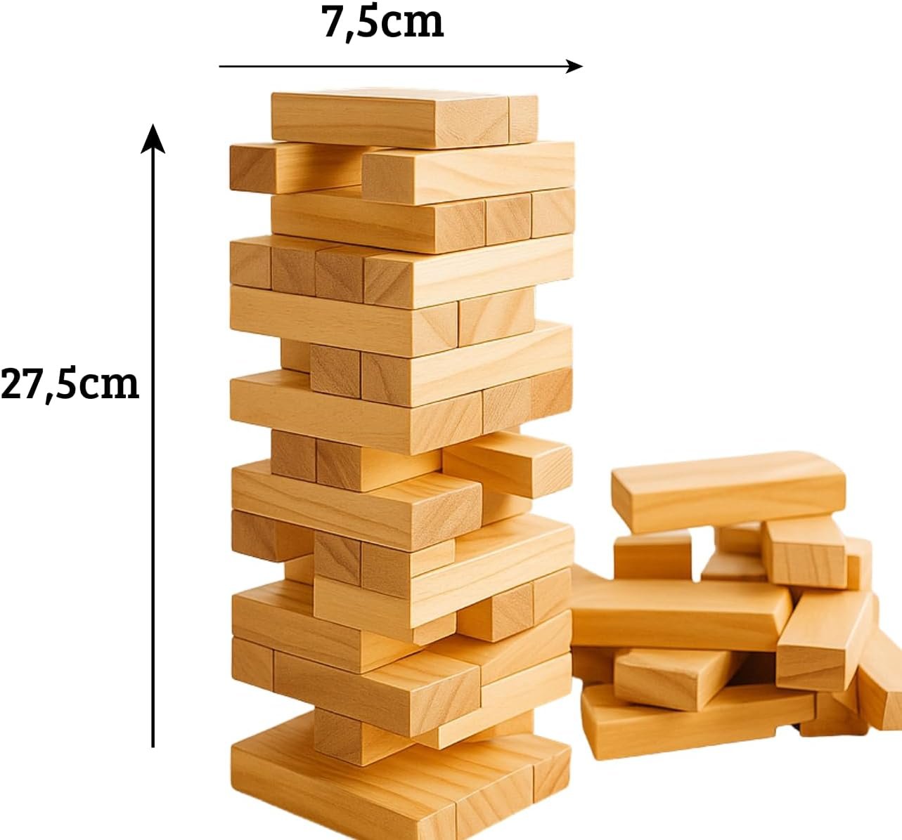 Brinquedos de Blocos e Equilíbrio em Madeira Natural, 54 Blocos, Brinquedo Educativo para Família, Desenvolvimento de Habilidades Motoras, Ideal para 6+ Anos - Imagem 6
